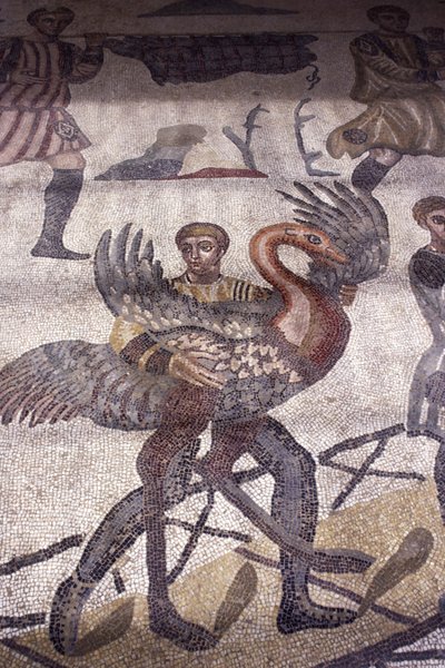 Man carrying a swan (detail) by Roman